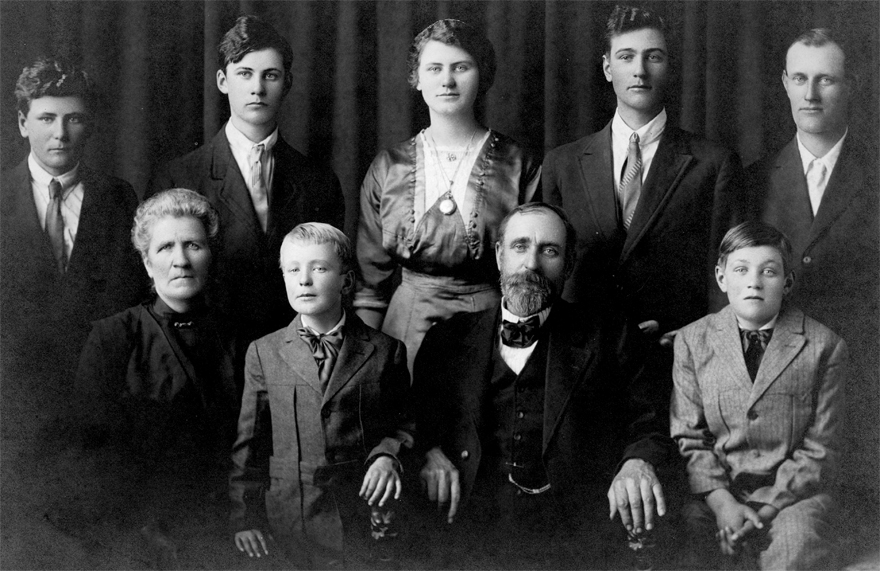 Back: Frank, Ed, Clara Ehrichs, William, Louie