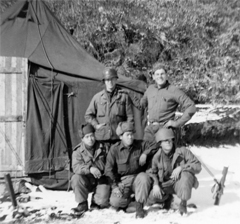 Meryl (back right) and squad members